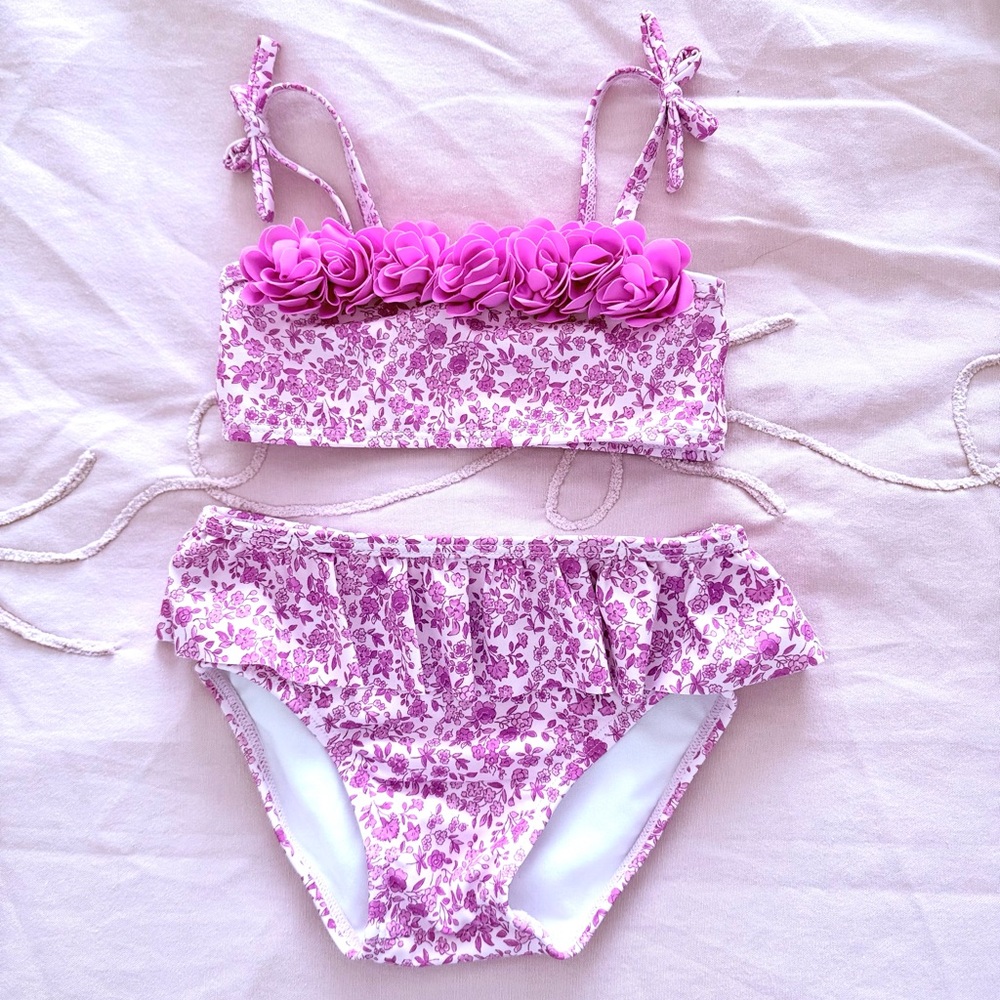 Janie and Jack Pink Floral Bikini Set